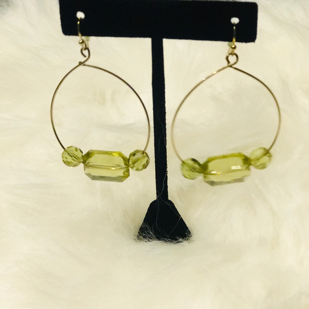 New York & Company lime green hoop earrings